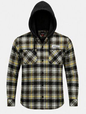 Airwalk Men’s Plaid Hooded Flannel Shirt – Size Medium